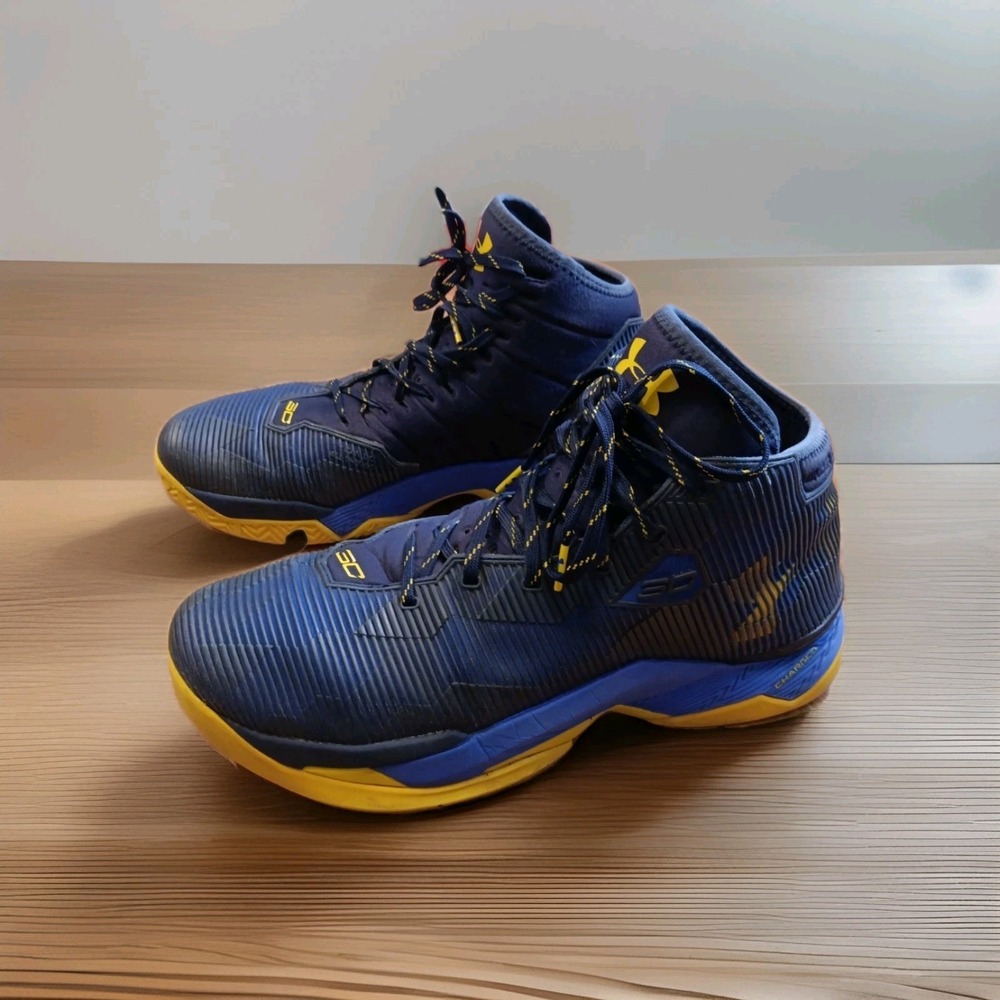 Mens Under Armour Stephen Curry 2.5 Dub Nation Blue Yellow Navy Size 11.5